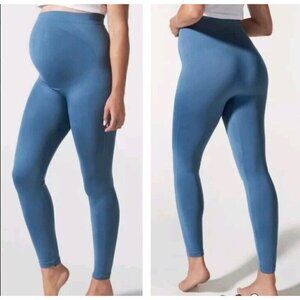 Blanqi Everyday Seamless Maternity Belly Support Leggings Slate Blue Women's S